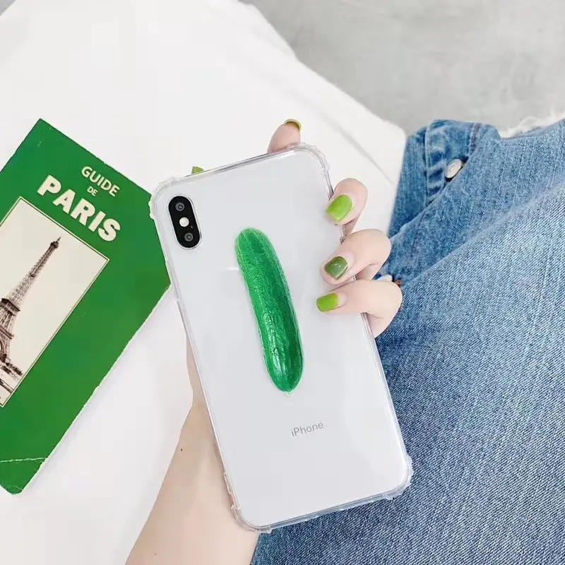 

Gimfun Summer Fresh Fruit Cucumber Case for Iphone X XS XSMAX XR 6s 7 8 Plus Soft Tpu Silicone Phone Cases Coque Capa