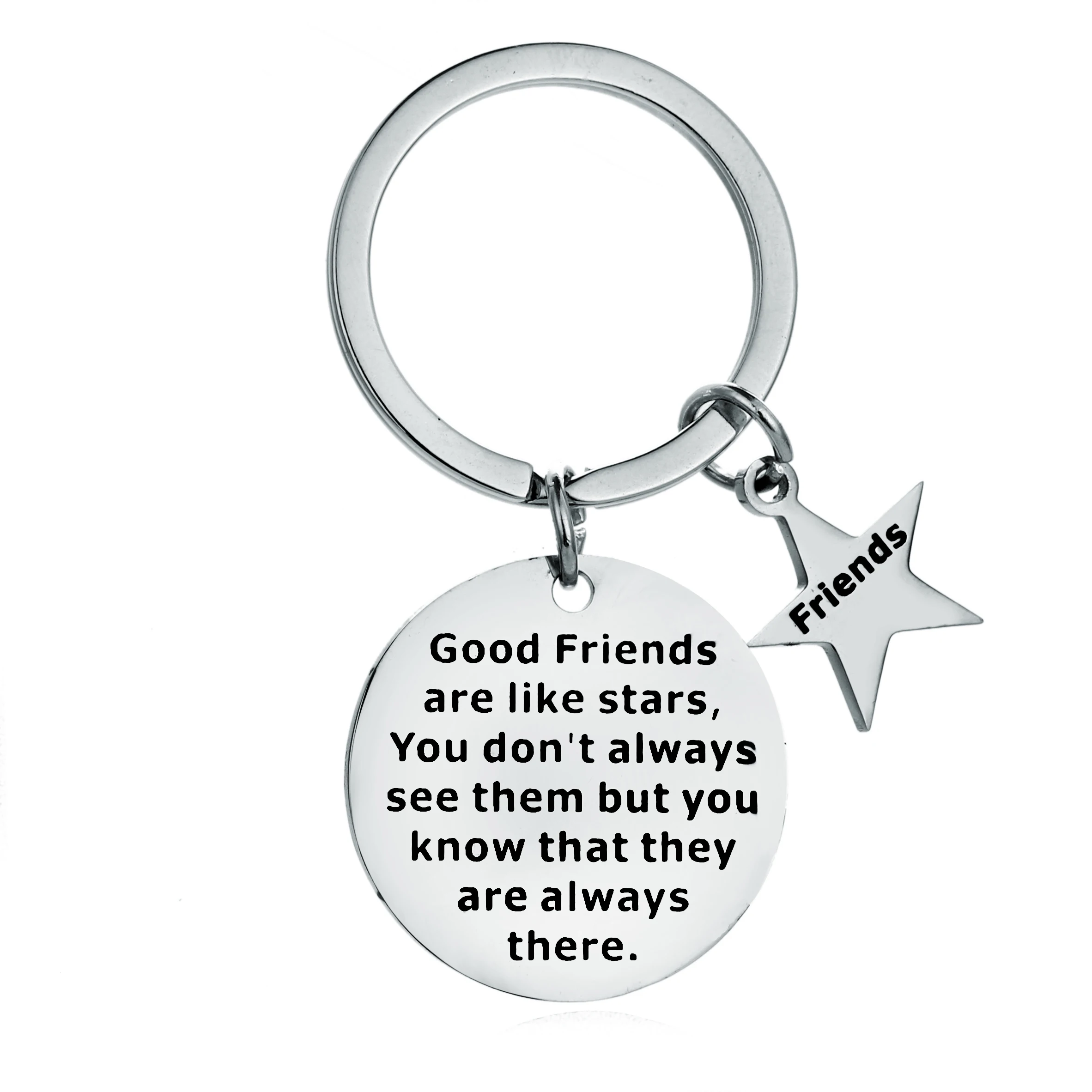 Best Friends Gifts Keychain Friendship Gift Keyring &quotGood Are Like Stars" BFF Key Chain Stainless Steel Ring Pendant | Украшения и
