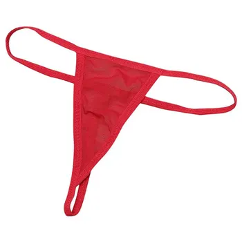 

Women Briefs C-String Panties Thongs Underwear Mini Solid Color Red