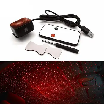 

LED Car Interior Atmosphere Light Remote Contorl LED Starty Sky Sound Control Rotatable Romantic Auto Projector Night Light