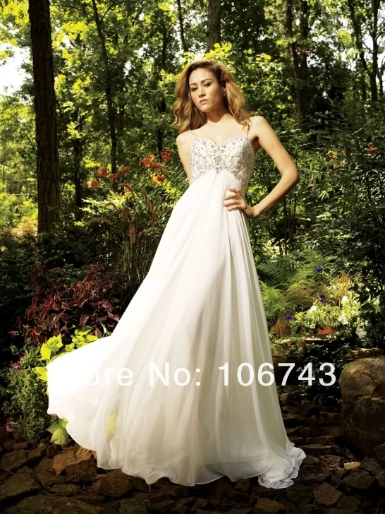 free shipping new style Sexy bride Custom size beading spaghetti straps bridal gown vestido de noiva bridesmaid dress