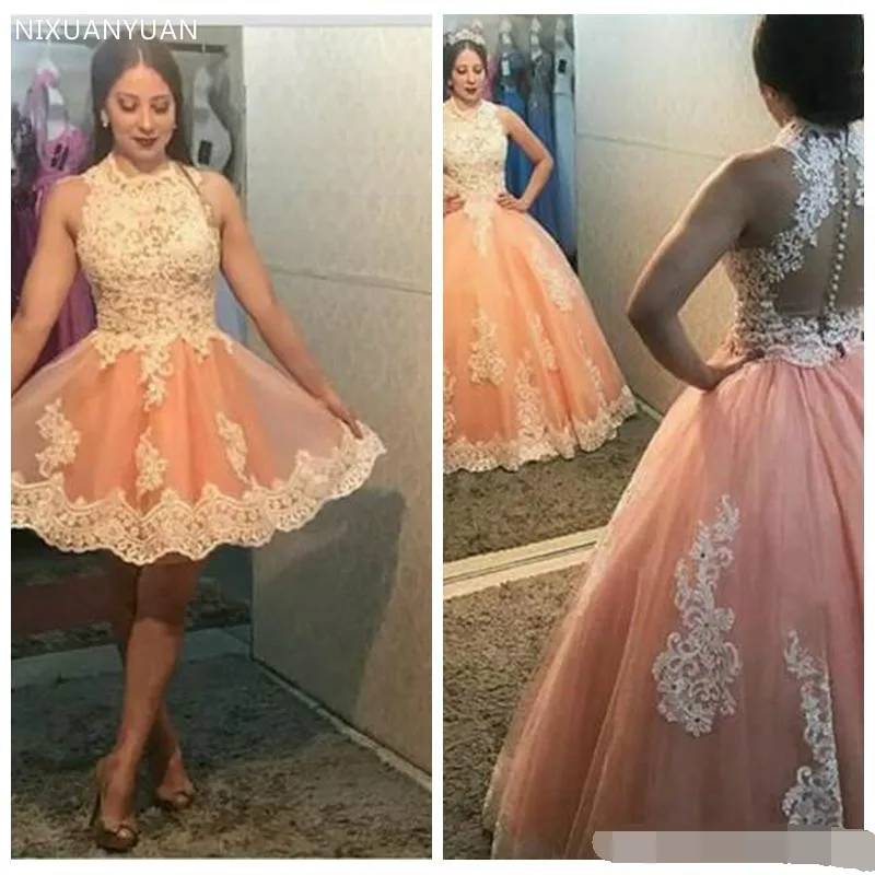 Two Piece Quinceanera Dresses Ball Gown Sleeveless Lace Applique
