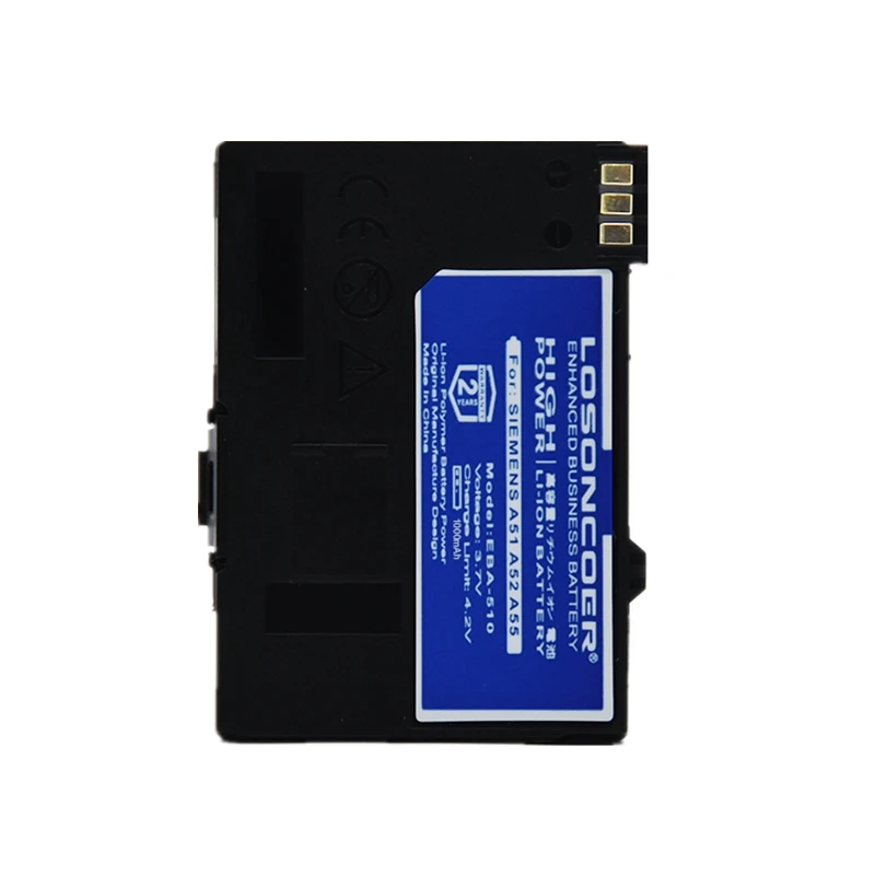 1000 мА/ч, EBA-510 для Siemens A51, A52 A55 A56 A57, A60, A62, A65, A75, C55, C56, C60, C61, C70, C71, A70 S55 CT56 M55 M56 M60 MC60 батарея