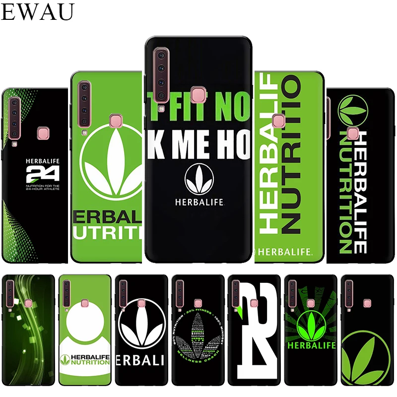 

EWAU Black and green Herbalife Silicone phone case for Samsung A3 A5 A6 Plus A7 A8 A9 A10s 20s 30s 40s 50s 60 70 J6