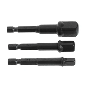 

6Pcs/set Socket Adapter Drill Bits Set Hex Impact Driver Tools 1/4 3/8 1/2