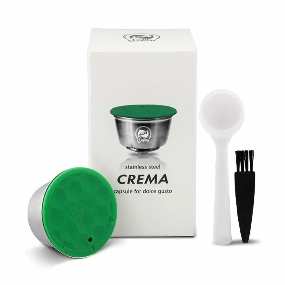 Reusable Coffee Capsule Dolci Gusto Stainless Steel Coffee & Milk Filter For Nescafe Dolce Gusto Capsula with Plastic Lid Tamper