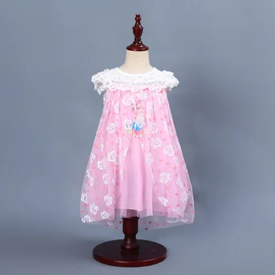 Pink dress Детская накидка; одежда для снежной принцессы Эльзы; Мантилья; накидка-накидка - Цвет: Pink dress