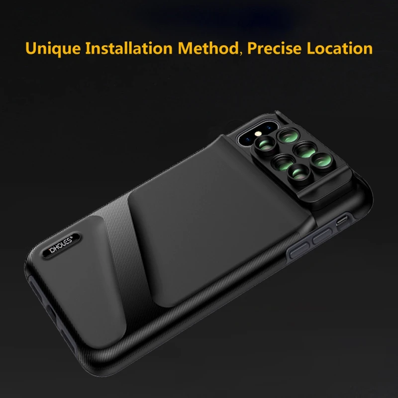 Abkt-pholes чехол для телефона с двойным объективом камеры для Iphone Xs 6 в 1 Рыбий глаз широкоугольный Макро зум-объектив