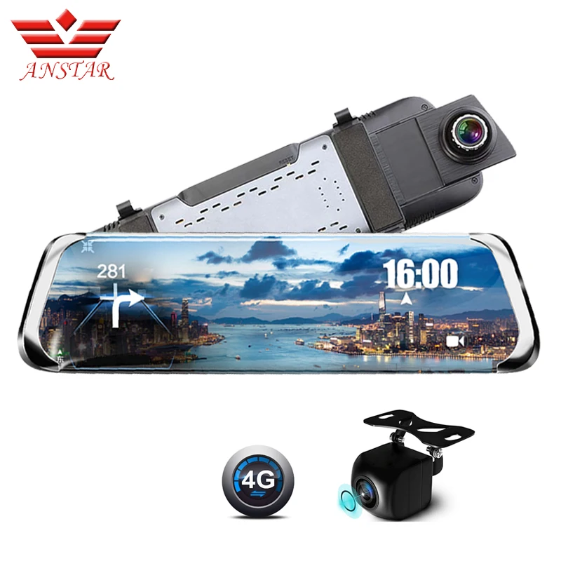 Автомобильный видеорегистратор Anstar F800 Android 4G HD 10 дюймов IPS сенсорный экран GPS Navi ADAS