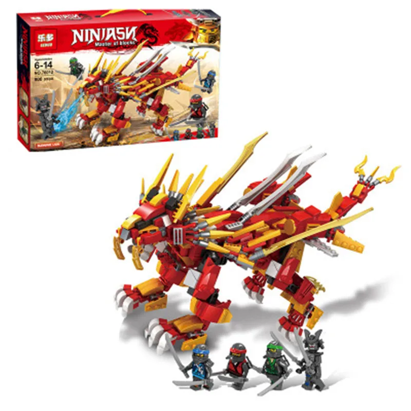 

Phantom Ninja Building Blocks Fire Lion 76012 Assembled Compatible with Legoing Gold Flame Dragon 8029 Children's Toys