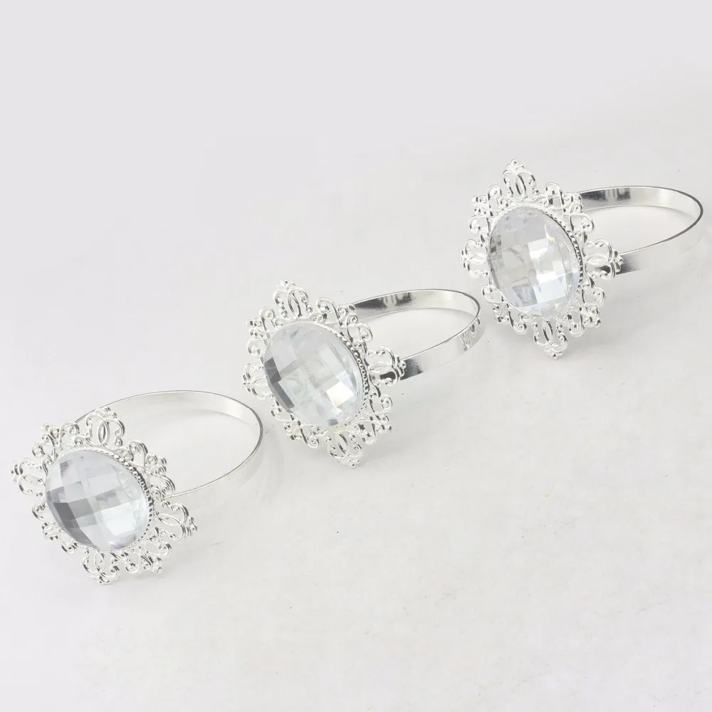 Nidalee Стразы акриловое кольцо Металлическое для салфетки с кристаллом для свадьбы Синий стол кухонный держатель банкетный ужин Алмазный Декор
