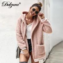 Dulzura осень зима женское длинное пальто куртка из овечьей шерсти Тедди уличная Толстовка свободная одежда оверсайз фестиваль нижнее белье