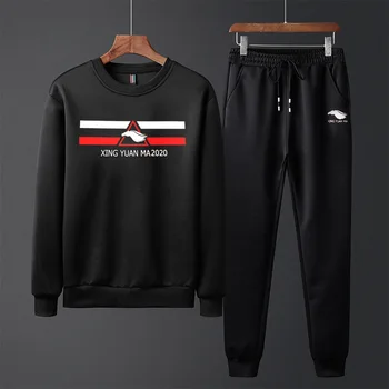 

2020 New Fashion Spring Autumn Casual Set Men Tracksuit Printed T Shirts + Pants Sporting Suits Male Sweat Suit Mens Clothing
