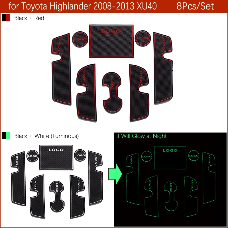 Противогрязный коврик для Toyota Highlander XU40 Kluger 40 2008 2009 2010 2011 2012 2013 дверной паз слот для ворот Противоскользящий коврик