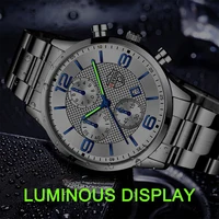 reloj hombre Luxury Business Men Watchs Stainless Steel Quartz WristWatch Male Leather Calendar Luminous Clock relogio masculino 3