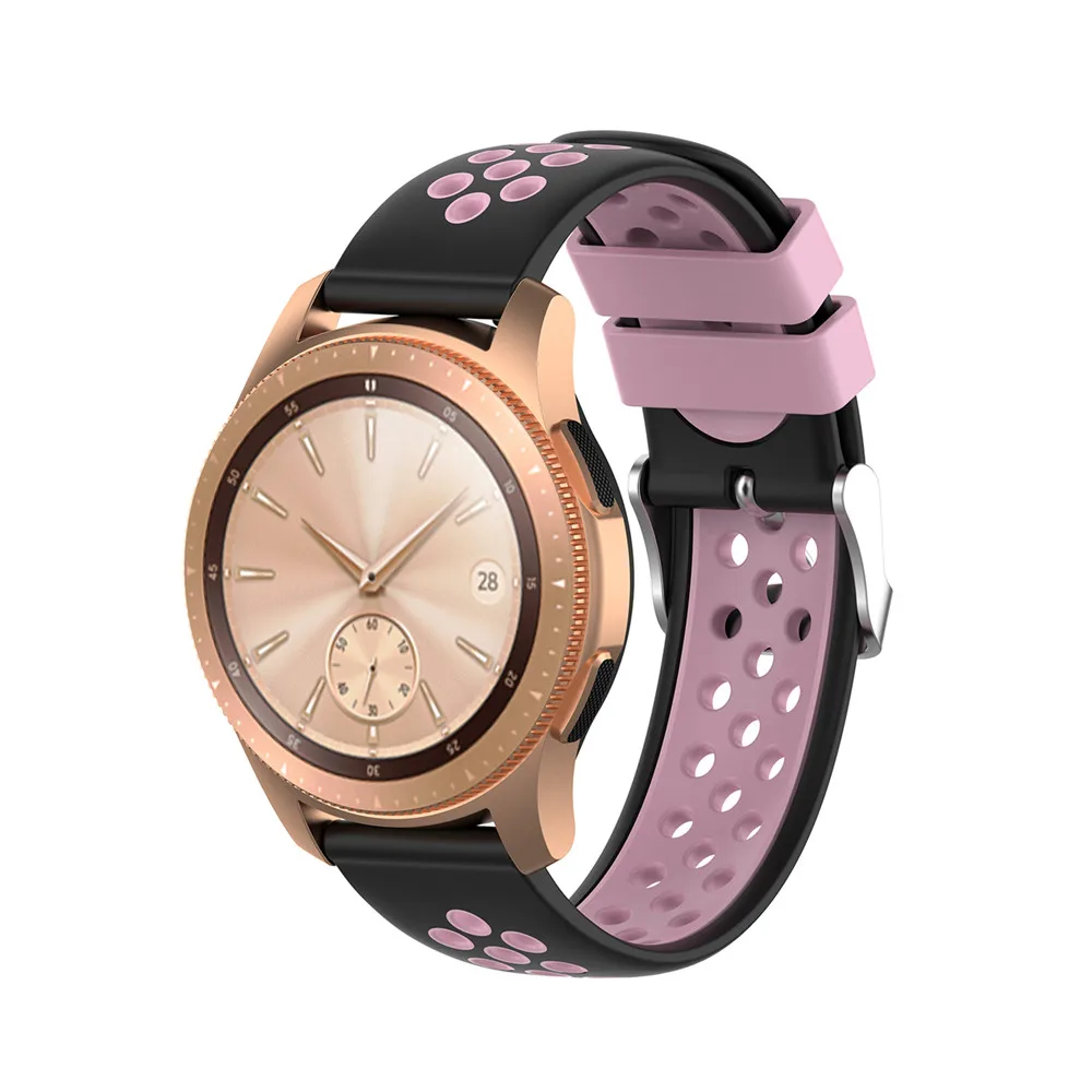 20mm Silicone Bicolor Wristband Strap Watchband for Garmin Vivomove For Samsung Gear Sport R600 Amazfit GTR For Ticwatch 2 /E