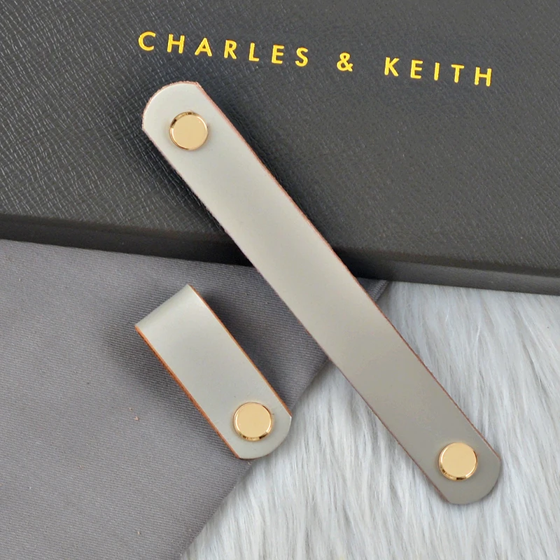 

gray Pure Leather Pull for Furniture Cabinet