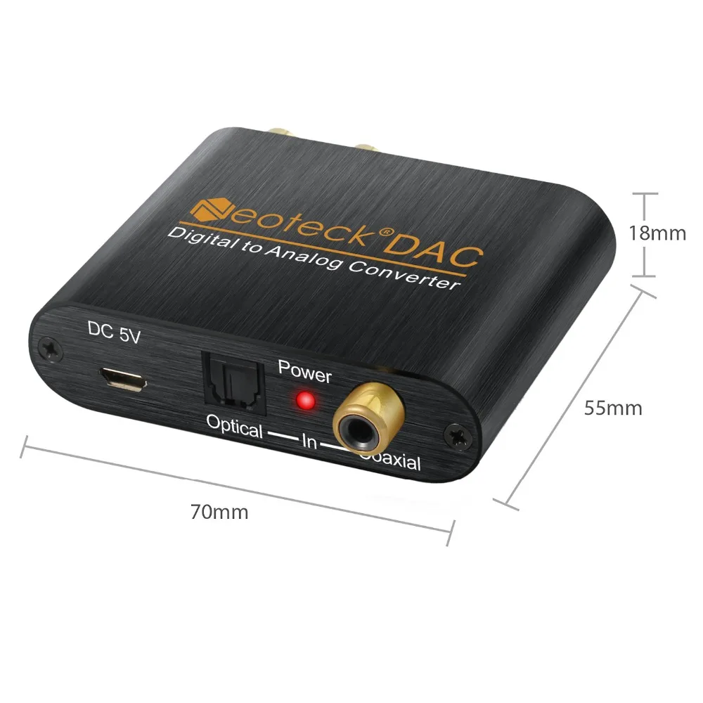 Proster DAC с кабелем Toslink цифро-аналоговый аудио конвертер коаксиальный Оптический Toslink RCA R/L конвертер adpater