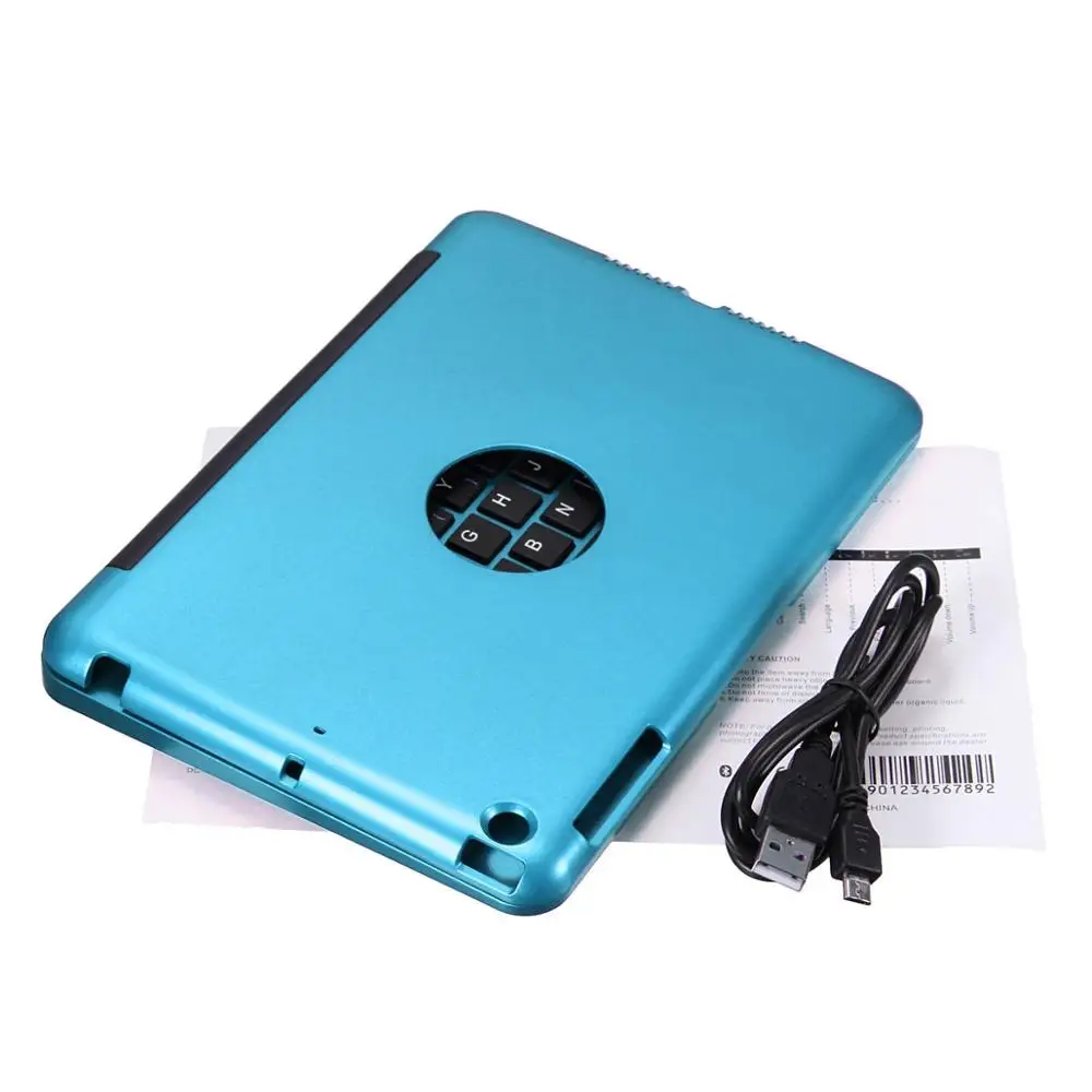 Blue Беспроводная клавиатура Bluetooth корпус из алюминиевого сплава для Ipad Mini 1 2 3 - Цвет: Blue