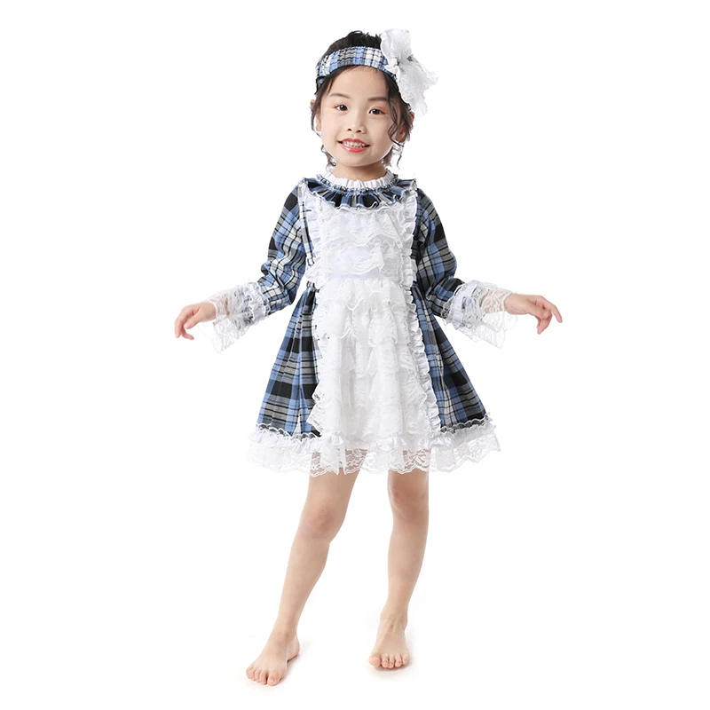 US $118.05 Kaiya Angel 2019 Boutique Girls Lace Ruffle Dress Long Sleeve Big Bow Spring Summer Autumn Clothes Toddler European Style Dress