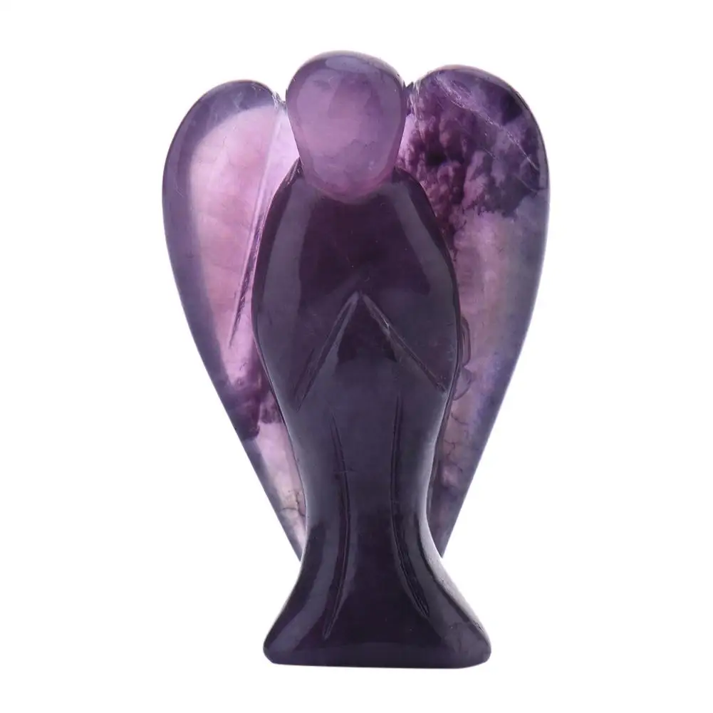 3 типа Ангел форма Опалит кристалл камень Исцеление Рейки энергия драгоценный камень кулон фигурка подарок для украшения дома ремесло подарок - Цвет: purple