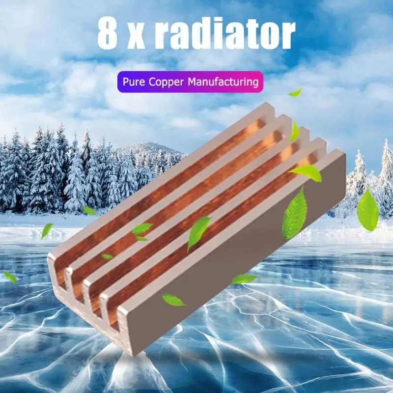 

8pcs Adhesive Pure Copper Heatsink Laptop RAM Memory Motherboard Chip Cooler Radiator with Excellent Heat Dissipation