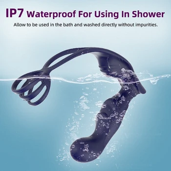 5 IN 1 Prostate Massage Perineum Vibration Penis Ring Scrotum Ring Prostate Vibration Anal Plug With Remote Sex Toy For Male 6