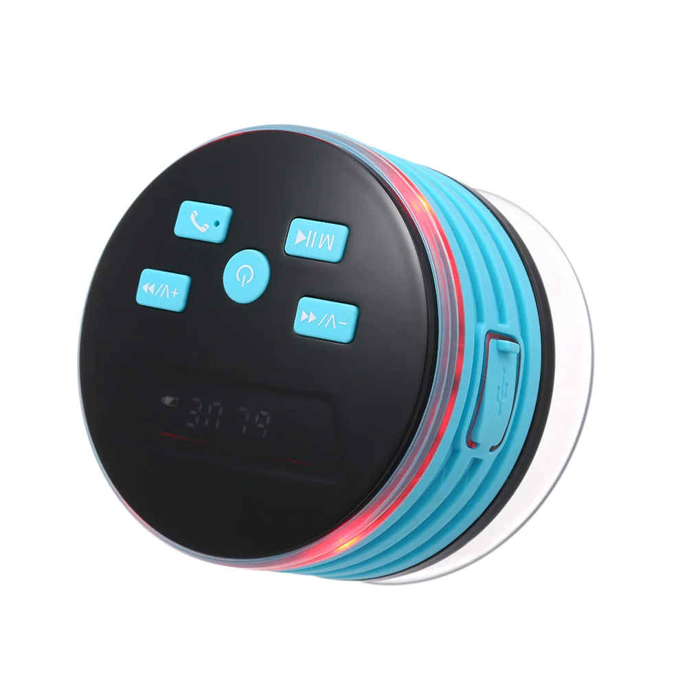 Портативный открытый Bluetooth динамик IP67 водонепроницаемый динамик s светодиодный свет поддержка fm-радио с присоской сабвуфер, адаптер-звукосниматель
