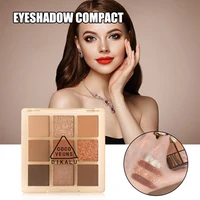 9 Colors Pearly Matte Eyeshadow Palette Non Flying Powder High Color Rendering Transparent Acrylic Shell Square Makeup FA