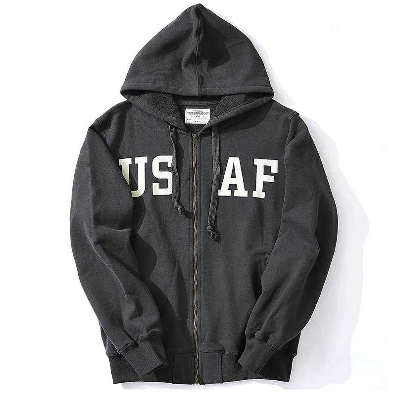 Spring Winter Terry Bottom Sweater Jacket Outdoor Sport Trekking Climbing Combat Printing American Zipper Thickened Hoodie Coat