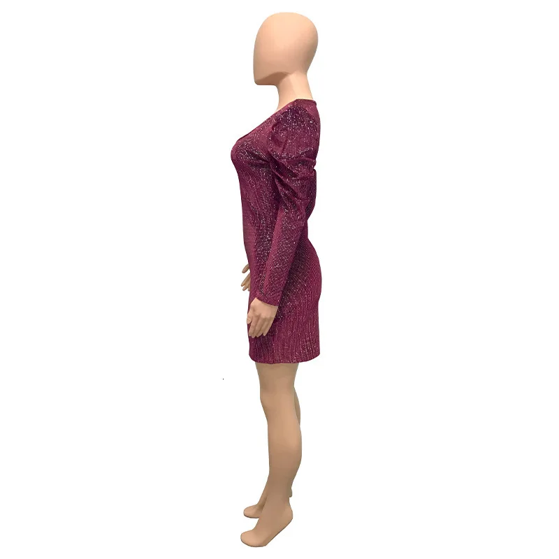 BGW V Enck Long Sleeves Straight Mini Jersey Cocktail Dresses Robe Blanche Cocktail