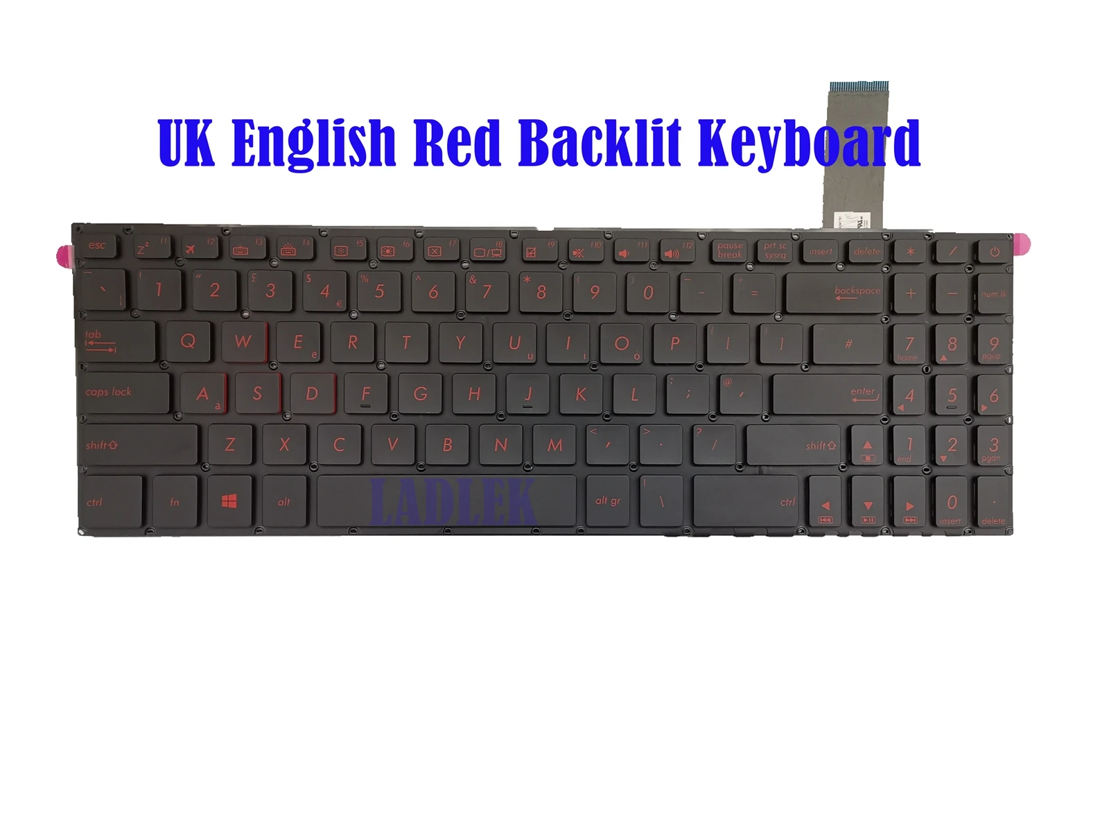 Клавиатура с красной подсветкой для Asus X570U/X570UD/X570Z/X570ZD Великобритания | Компьютеры