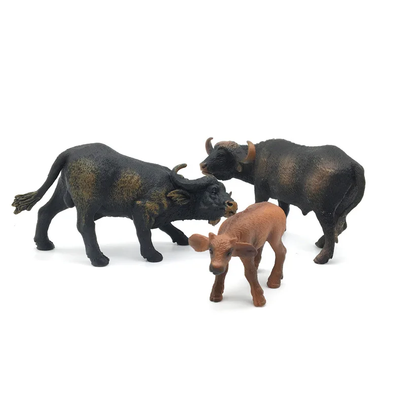 

PVC Solid Model African Buffalo Model Buffalo Bull Aggressive Wild Animal Model