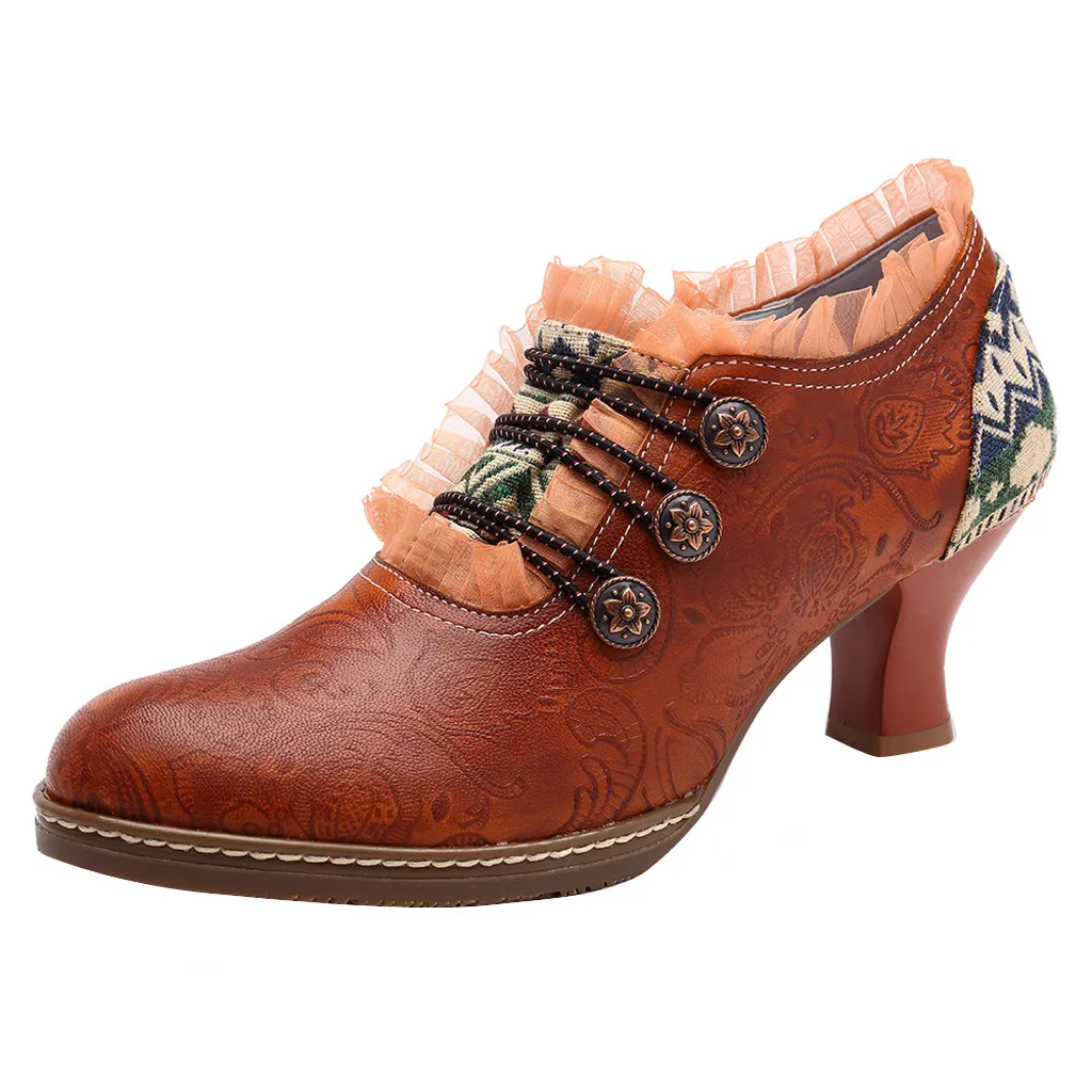 

Women Ankle Boot Ladies Shoes Embroider Handmade Splicing Pattern Spanish Style Ankle Boots Dance Shoes Botas Mujer Invierno