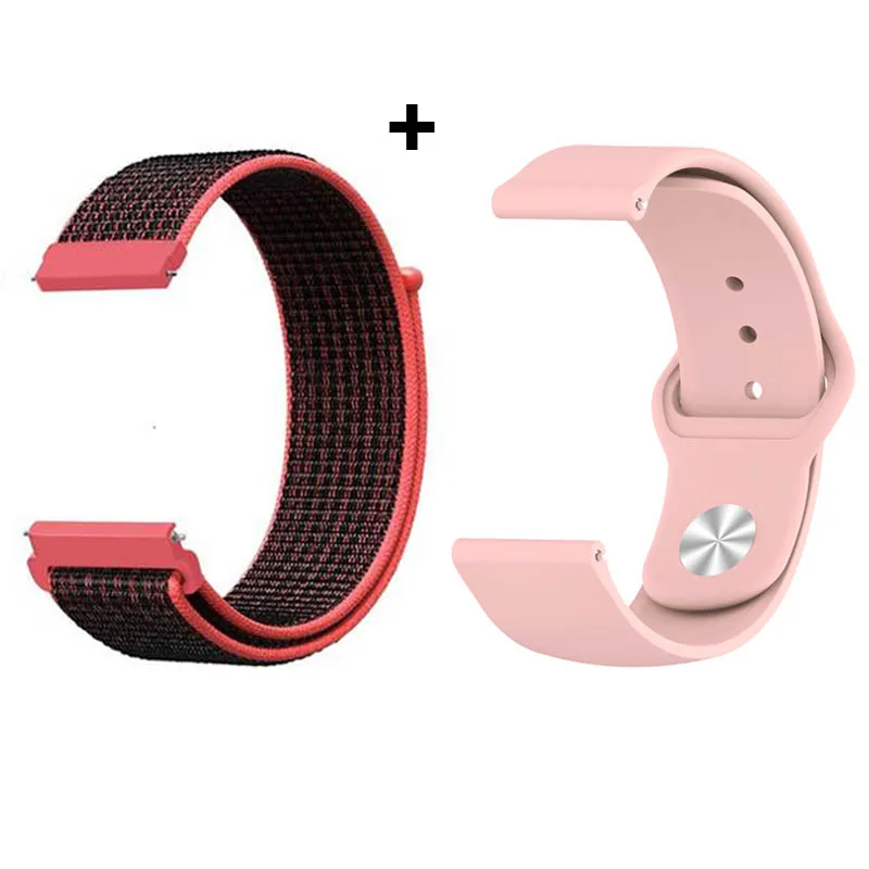 Red Black-Pink 20 мм Браслет Для Xiaomi Huami Amazfit Bip нейлоновый ремешок для часов Amazfit GTS силиконовый браслет Amazfit GTR 42 мм ремешок для часов - Цвет: Red Black-Pink