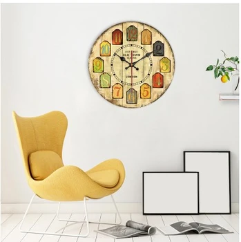 

20 Inch Classic Retro Creative Wall Clocks Wooden Shabby Chic Clock on The Wall for Living Room Large Classic Reloj De Pared
