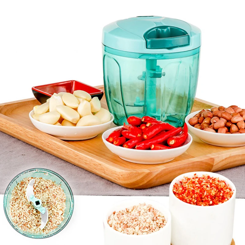Manual Vegetable Fruit Chopper Hand Pull Food Cutter Onion Nuts Grinder Mincer Shredder Kitchen Accessories With 5 Blades