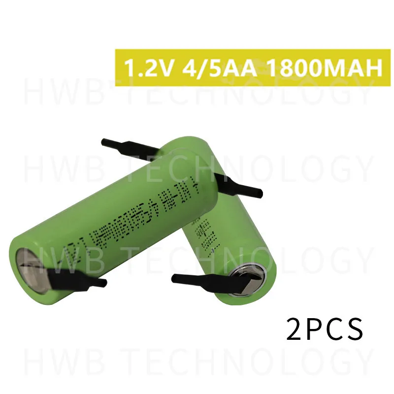 2 шт./лот KX Новинка 1,2 V 4/5AA 1800mAh Ni-Mh 4/5 AA Ni Mh аккумуляторная батарея с булавками