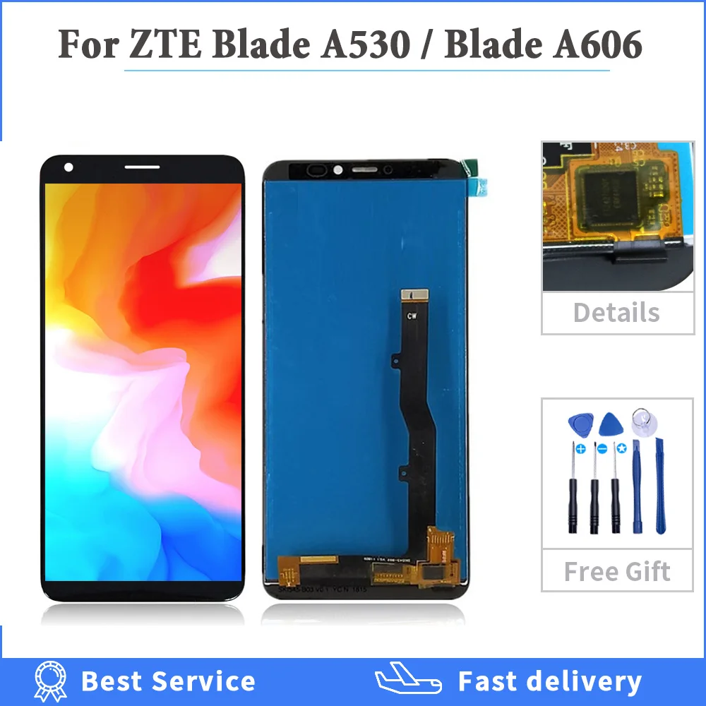 Оригинальный Полный ЖК дисплей 5 45 дюйма для ZTE Blade A530 A606 кодирующий