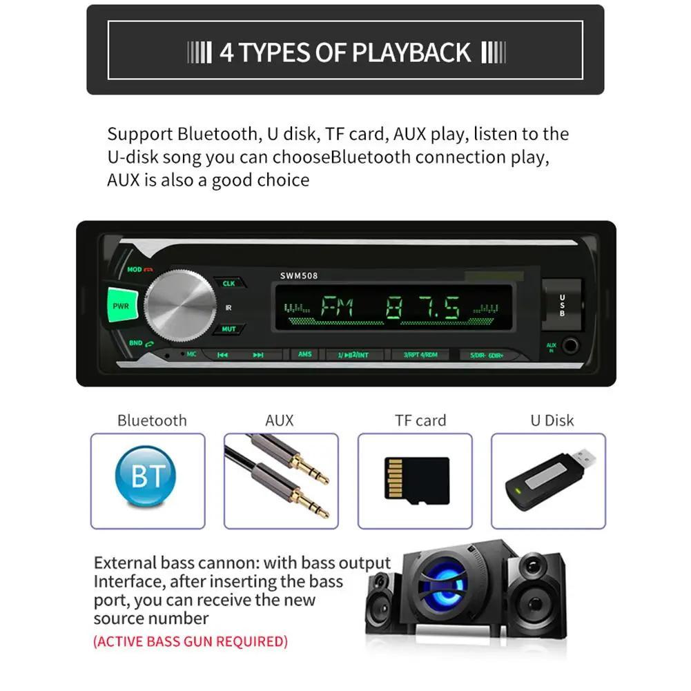 Авторадио автомобиля 1 Din Bluetooth SD MP3 мультимедийный плеер fm-радио стерео Авто аудио стерео Automotivo SD USB 12 В дистанционное управление