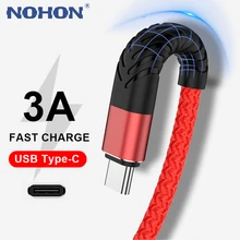 1m 2m 3m USB Type C Cable For Samsung Galaxy S20 3A Fast Charging Cord USB C Cable For Huawei P40 Xiaomi Redmi Charger Long Wire