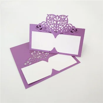 

50pcs Laser Cut Wedding Party Favors Decor Hollow Love Heart Paper Vine Seat Card Name Place Cards Invitations Table Cards