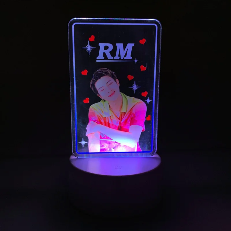 KPOP Bangtan мальчиков красочный акриловый Ночной светильник Настольная лампа карта душа Persona JUNG KOOK JIMIN JIN SUGA J-HOPE FH206 - Цвет: RAP MONSTER