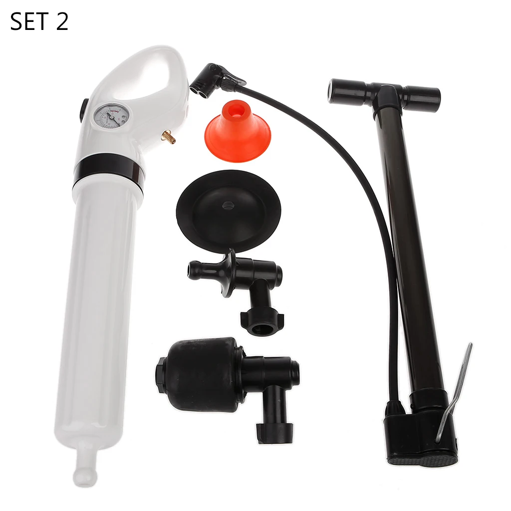 

High Pressure Pump Cleaner Dredge Toilet Plunger Air Drain Blaster Sink Pipe Clogged Remover Bathroom Pipe Bathtub