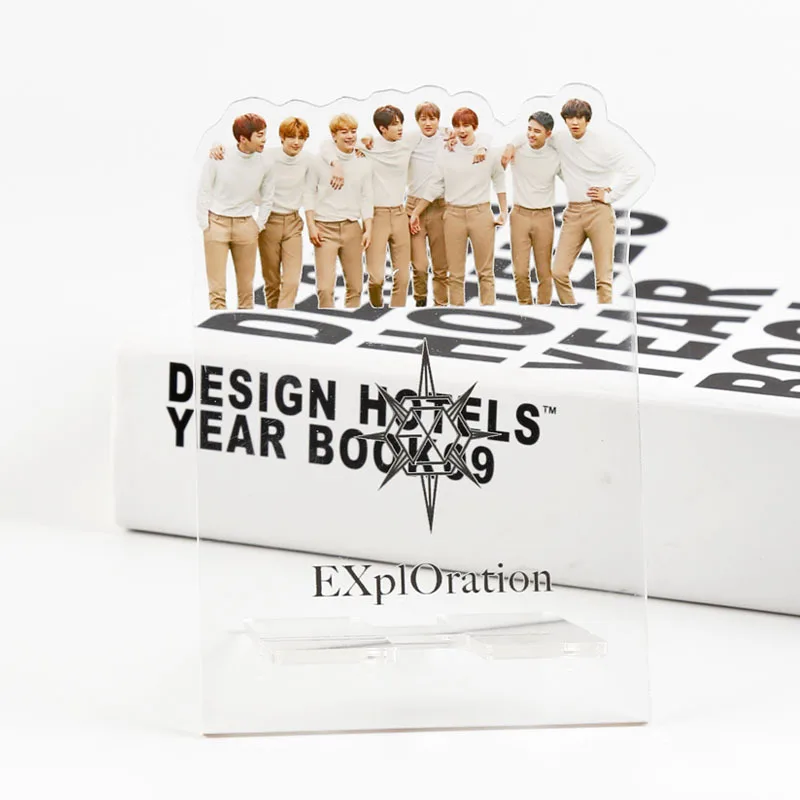 Kpop EXO складной мобильный телефон держатель k-pop EXO baekhyun KAI SEHUN акриловый прозрачный мобильный телефон Поддержка игрушек, для подарка, для фанатов - Цвет: EXO