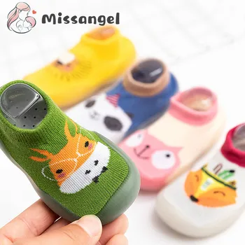 Children Anti-slip Shoes Newborn Baby Girl Cotton Non-slip Floor Socks Baby Boy Rubber Sole Cartoon Indoor Socks Infant Shoes 1