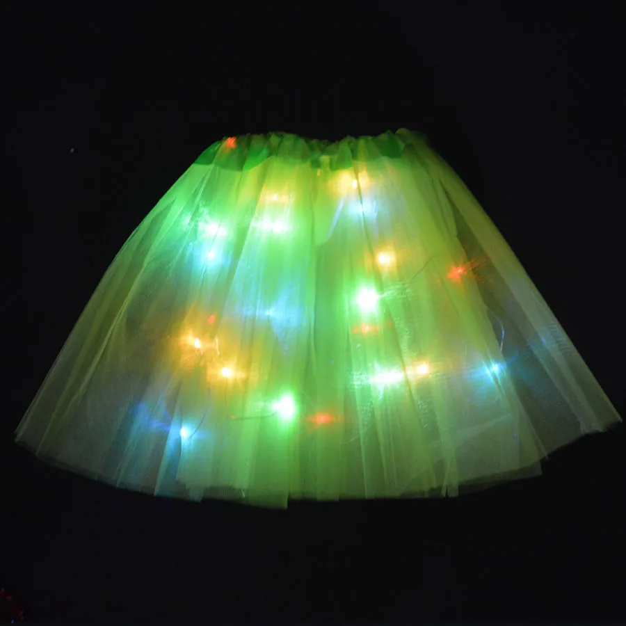 

Kids Children LED Skirt Solid Color Neon Light Up Tutu Stage Dancing Halloween Girls Skirts Dance Wear Christmas navidad