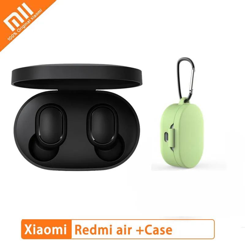 G Green Case Xiaomi Redmi Airdots TWS Bluetooth 5,0 наушники стерео беспроводные активные шумоподавления с микрофоном свободные Наушники управление AI - Цвет: G Green Case