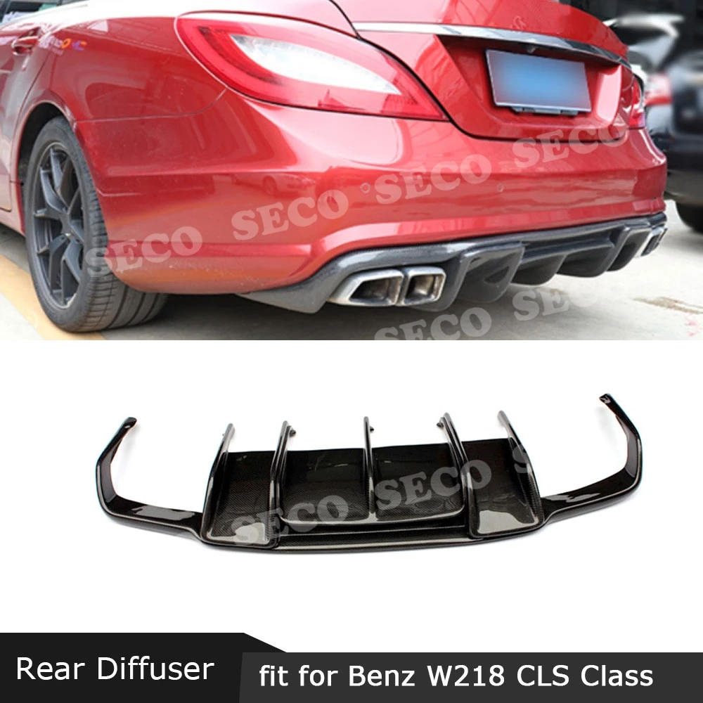 Для Benz W218 CLS350 CLS63 AMG 2011 2019 углеродное волокно задний диффузор для губ из