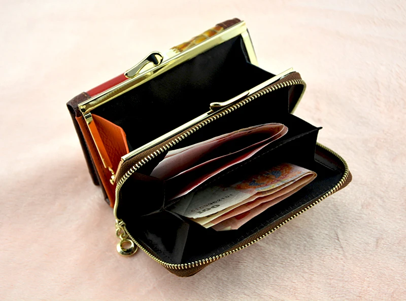 Маленький мини-кошелек из натуральной кожи в стиле пэчворк, женский кожаный кошелек в три сложения, женская короткая Сумочка для монет, кошелек, Женский кошелек, сумка для денег